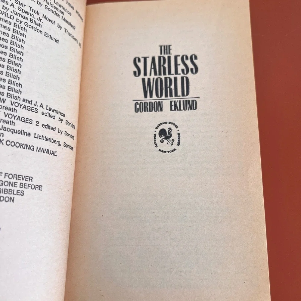 The‎ Starless World Star Trek Novel Gordon Eklund Bantam Books 1978 Paperback